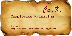 Csaplovics Krisztina névjegykártya