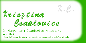 krisztina csaplovics business card